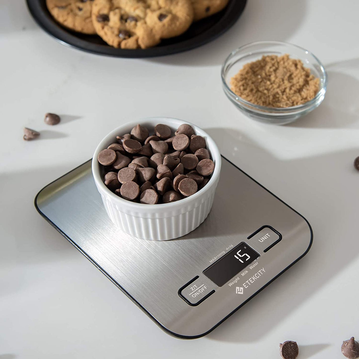 Digital Kitchen Scale with 304 Stainless Steel Construction, Weight Measurement in Grams and Ounces, Ideal for Baking, Cooking, and Meal Prep, LCD Display - Medium Size