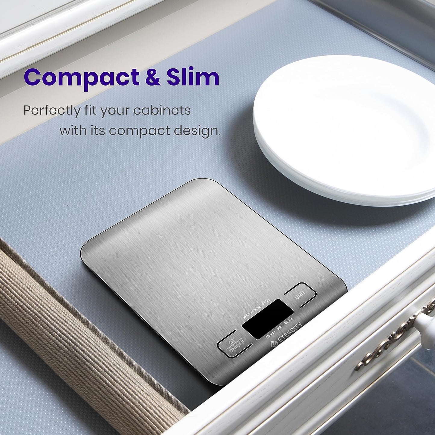 Digital Kitchen Scale with 304 Stainless Steel Construction, Weight Measurement in Grams and Ounces, Ideal for Baking, Cooking, and Meal Prep, LCD Display - Medium Size