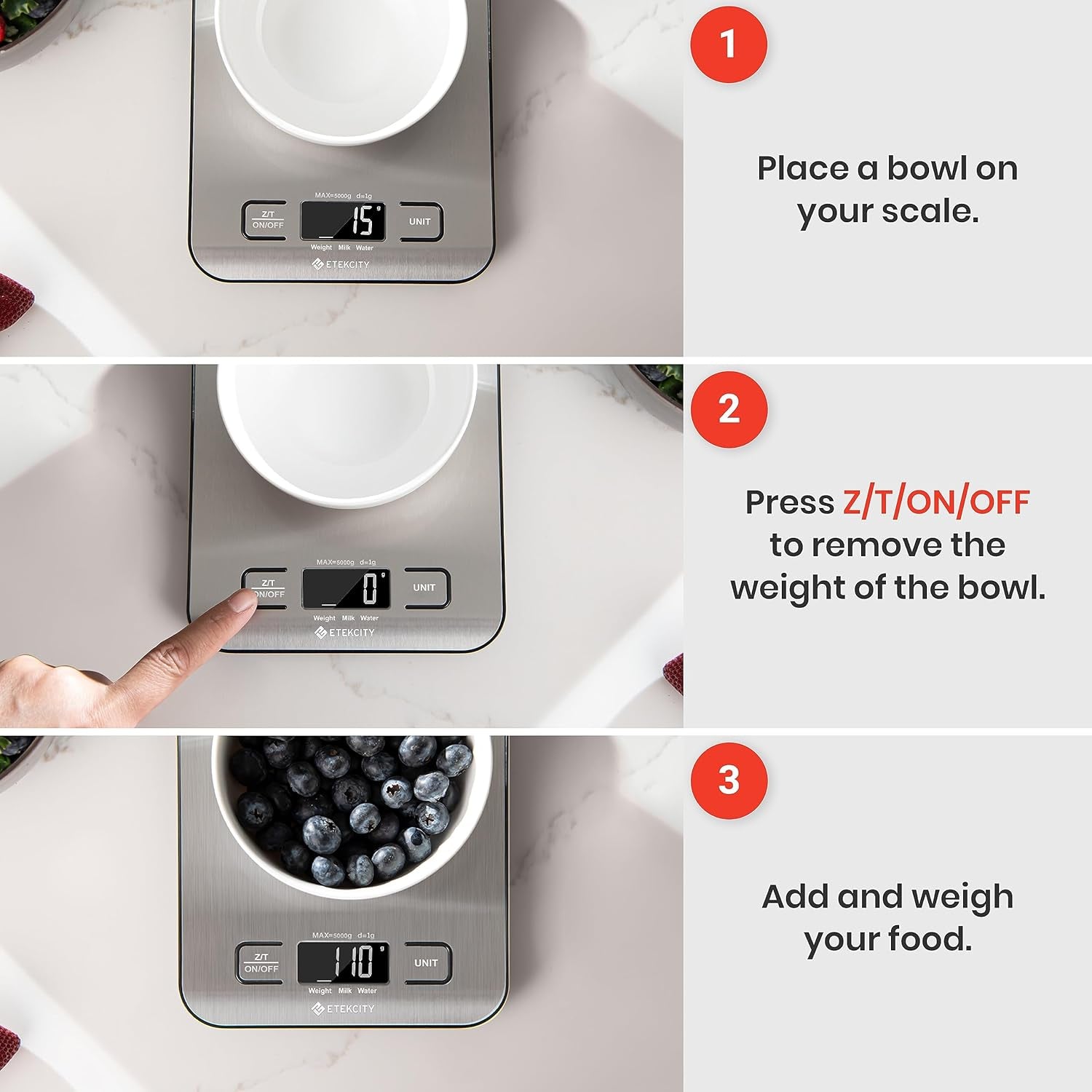 Digital Kitchen Scale with 304 Stainless Steel Construction, Weight Measurement in Grams and Ounces, Ideal for Baking, Cooking, and Meal Prep, LCD Display - Medium Size